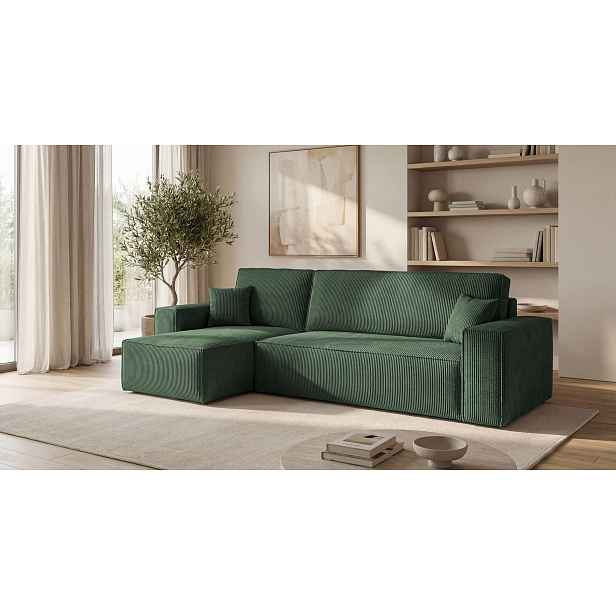 Rozkládací sedací souprava KAROLA MINI - khaki, levý roh