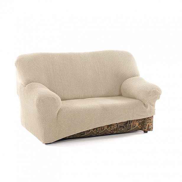 Nueva Textura decoDoma napínací potahy na sedací soupravu strečový NIAGARA smetanová na sedačku - dvojkřeslo 140 - 180 cm
