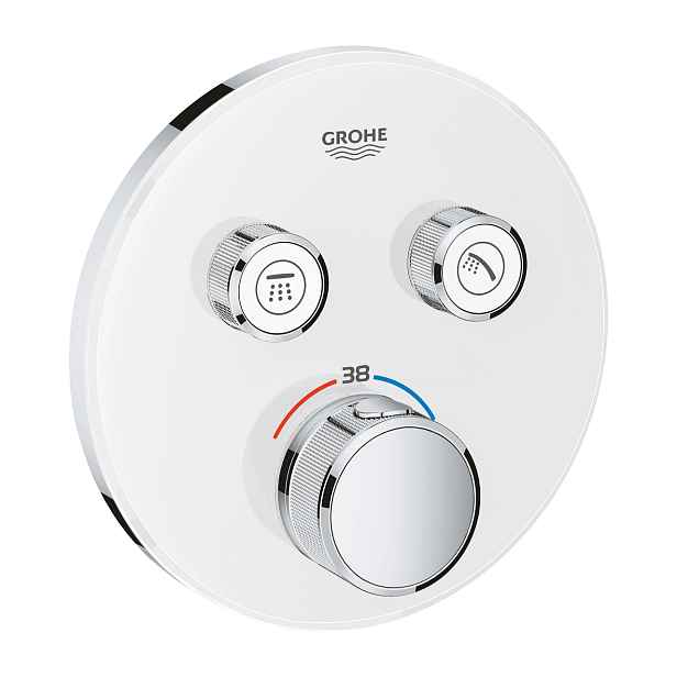 Baterie podomítková termostatická Grohe Grohtherm SmartControl 2-cestná měsíční bílá/chrom 29151LS0
