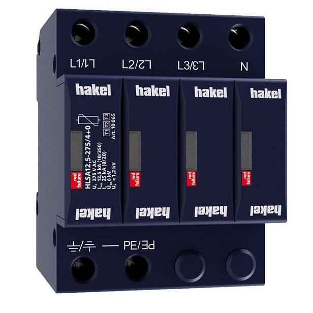Svodič přepětí T1+T2 Hakel HLSA12,5-275/4+0