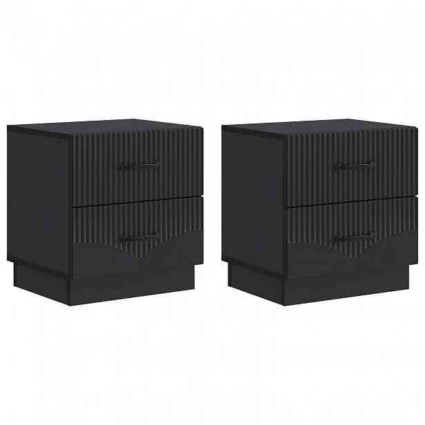 vidaXL Noční skříňka 2 ks Černá 43 x 34,5 x 44,5 cm Kompozitní dřevo