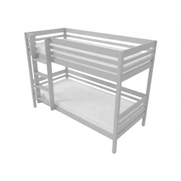 Benlemi Patrová postel TULY s žebříkem 90x200 cm Zvolte barvu: Světle šedá, Zvolte šuplík: Bez šuplíku, Zvolte stranu: Vlevo