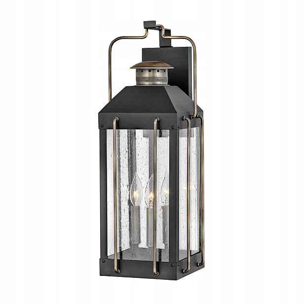 Retro venkovní nástěnné svítidlo, černá, industriální lampa, IP44 3, Hinkley