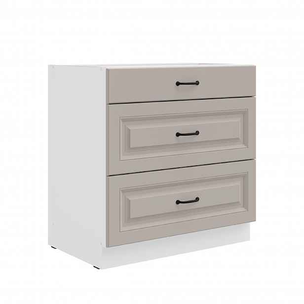 Spodní skříňka Stilo 80 D 3S BB - Premium Box Barva korpusu: Bílá, Barva dvířek: Clay Grey