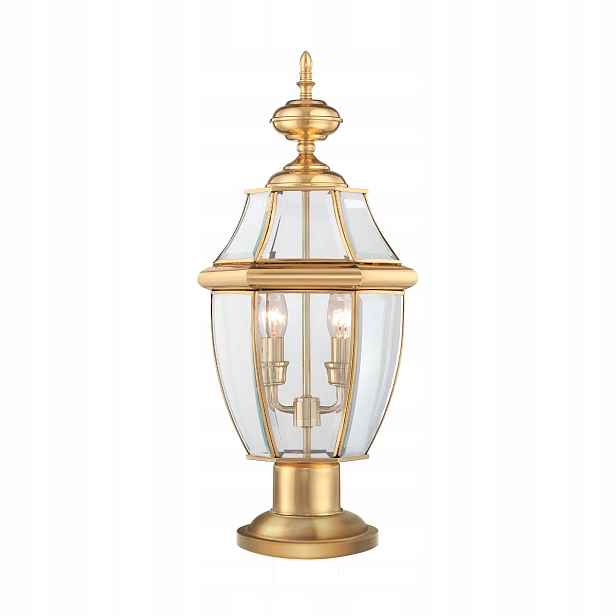 Venkovní stojací lampa 2xE14 mosaz Newbury IP44 Quoizel