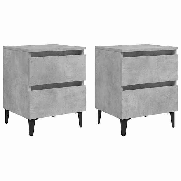 vidaXL Noční stolky 2 ks betonově šedé 40x35x50 cm kompozitní dřevo