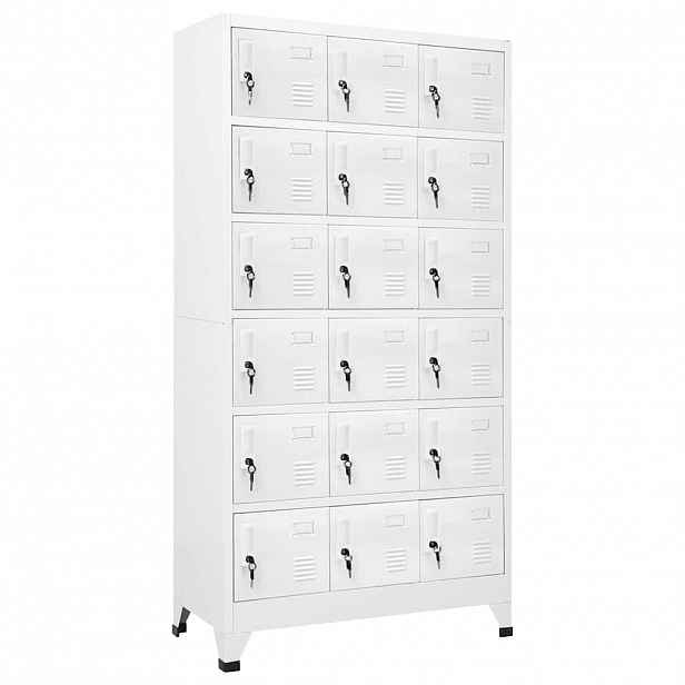 vidaXL Šatní skříňka s 18 buňkami kov 90 x 40 x 180 cm
