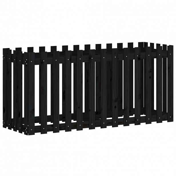 vidaXL Vyvýšený záhon plotový design černý 150x50x70 cm masiv borovice