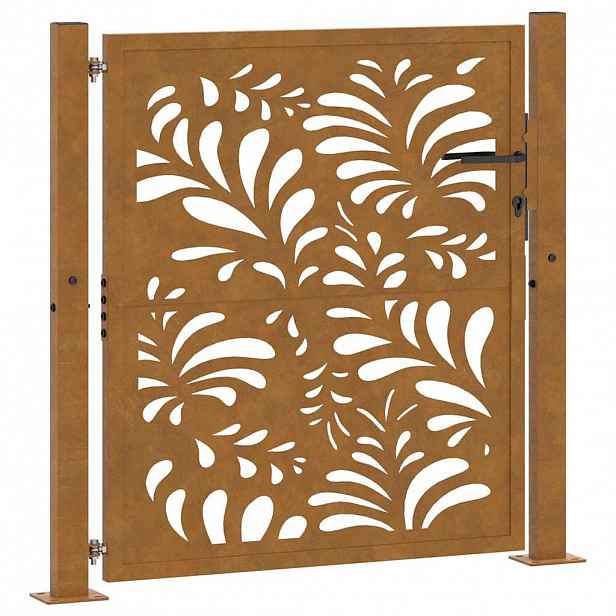 vidaXL Zahradní brána 100 x 100 cm odolná ocel s vlnitým designem