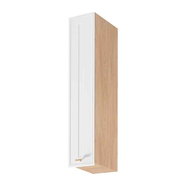 Vysoká horní kuchyňská skříňka SALERNO - šířka 20 cm, dub / bílá, levé provedení