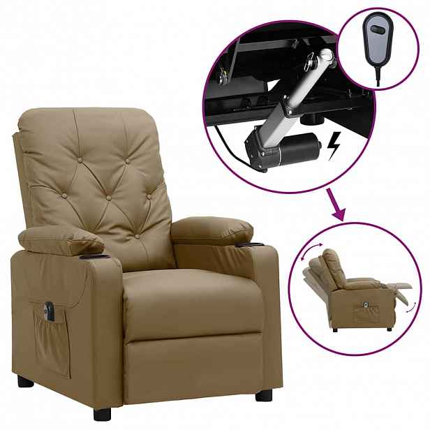 vidaXL Elektrické polohovací křeslo cappuccino umělá kůže
