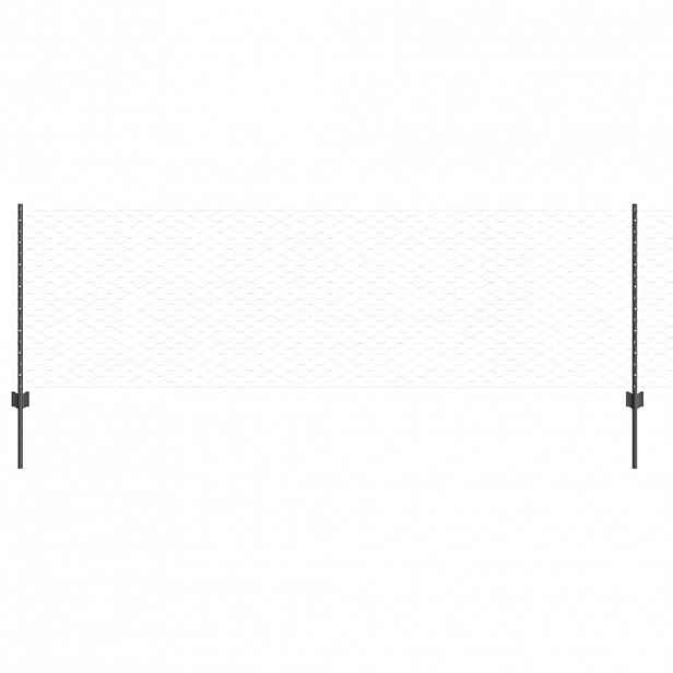 vidaXL Hexagonální plot s podpěrou 10 x 0,8 m Ocel potažená PVC Šedá