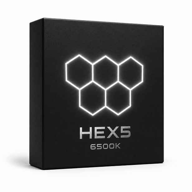 Led stropní osvětlení Hexagon 5 229 x 158 cm, černé, dílenské, 168 W