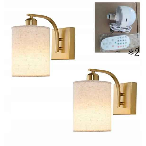 Nástěnné Led lampy napájené bateriemi, lněná lampa