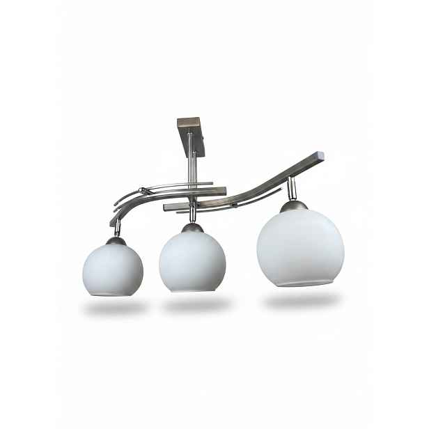 Stropní Svítidlo Lustr Fiona 3 Satén 3x E27 Euro-lamp Bílá Kulička Otevřená
