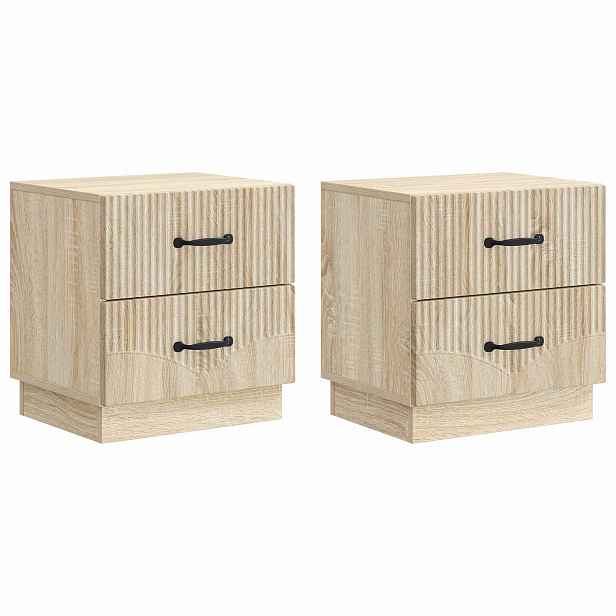 vidaXL Noční skříňka 2 ks Dub sonoma 43 x 34,5 x 44,5 cm
