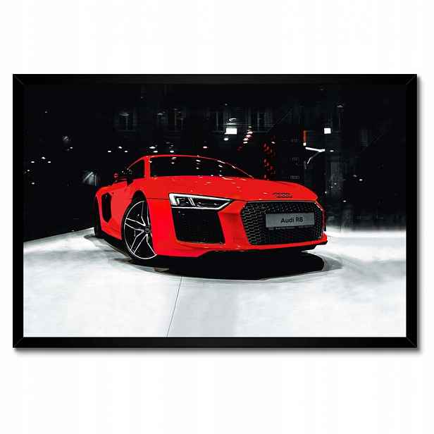 Plakáty v rámu 60x40 Červené Audi Audica R8