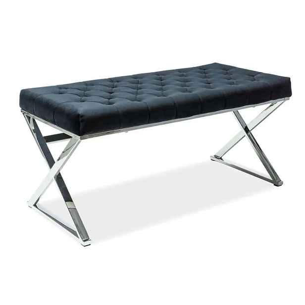 Casarredo Čalouněná lavice ONYX černá/chrom