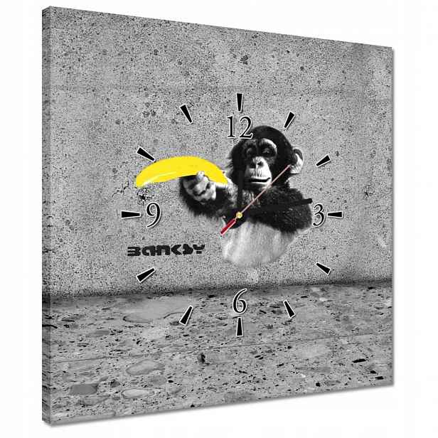 Hodiny 40x40 Banksy Banán Opice