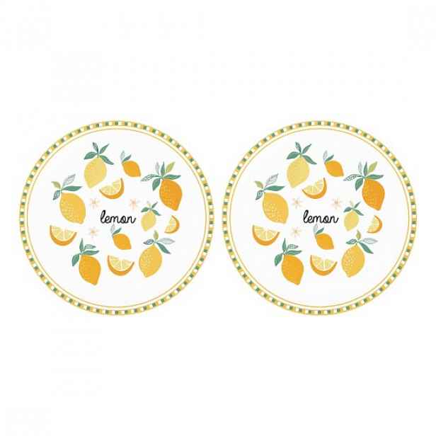 Sada 2 dezertních talířů, porcelán, 20 cm, "Twist&Match", Yellow - Eas