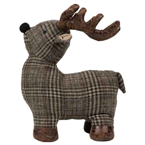 Šedo-hnědá dveřní zarážka jelen Deer - 25*21*26 cm Mars & More