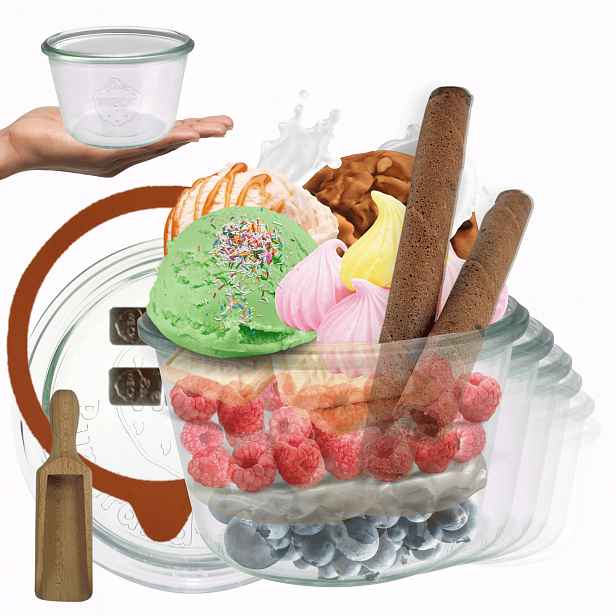 Sklenice Weck 370 ml zavařeniny Mold žáruvzdorné měřítko sponky víko gumička 12 Ks