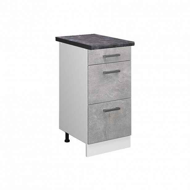 Vicco SPODNÍ SKŘÍŇKA KUCHYŇSKÉ LINKY R-Line Beton 40 cm se zásuvkami, PD Antracit
