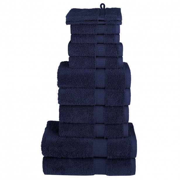 vidaXL 12dílná sada ručníků Premium SOLUND navy modrá 600 g/m²