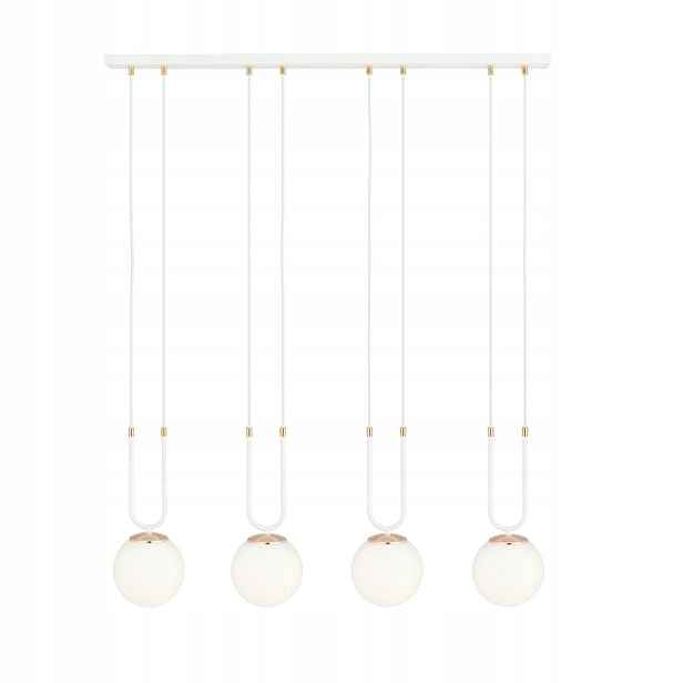 Závěsná lampa Glam 4 bílá s opálovými stínítky E14