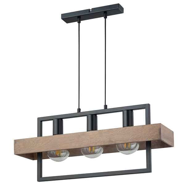Závěsná lampa boho dekorativní industriální trojitá černá hnědá Sigma