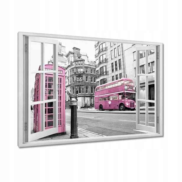 Obrazy 120x80 Pudrově růžový autobus