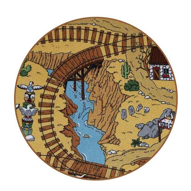 Dětský kusový koberec Western kruh, 200x200 (průměr) kruh, vícebarevná, dětský pokoj, AladinWorld Expres