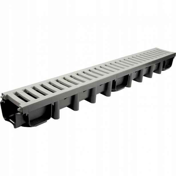 Lineární Odvodnění 1000*98 Kanál S Pvc Mřížkou A15 Popel