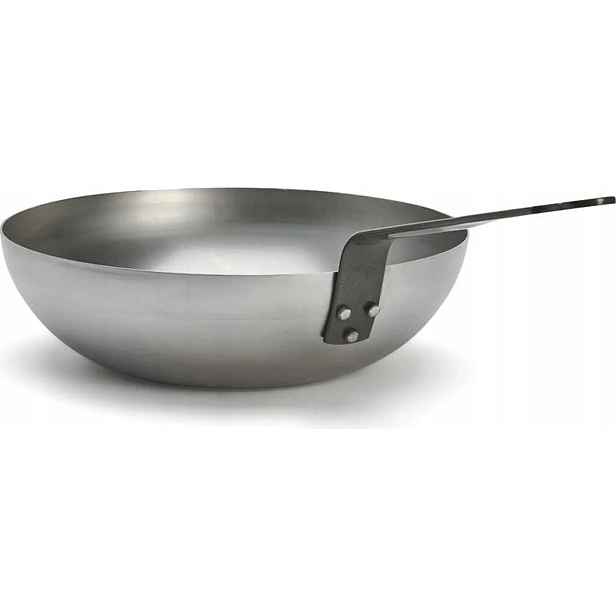 Pánev wok z oceli 24 cm Mineral B, hluboká pánev, indukce De Buyer D-5611-24