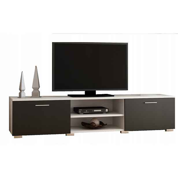 Tv stolek Roma 150cm bílá černá komoda Per