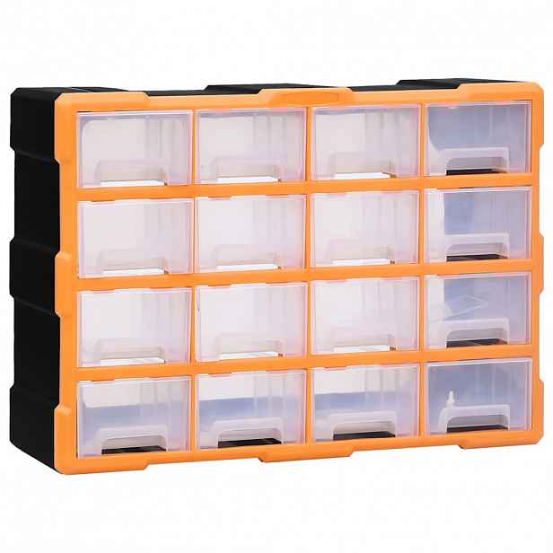 vidaXL Organizér se 16 středními zásuvkami 52 x 16 x 37 cm