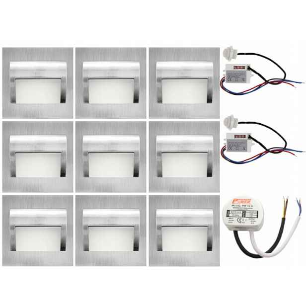Halogenový schodišťový Led set 9x napájecí adaptér detektor