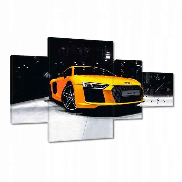 Hodiny 130x80 Žluté Audi R8