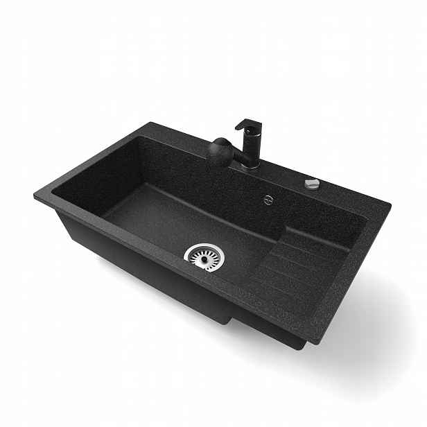 Kuchyňský dřez Jednokomorový Aron Sifon Automatický Baterie Atut