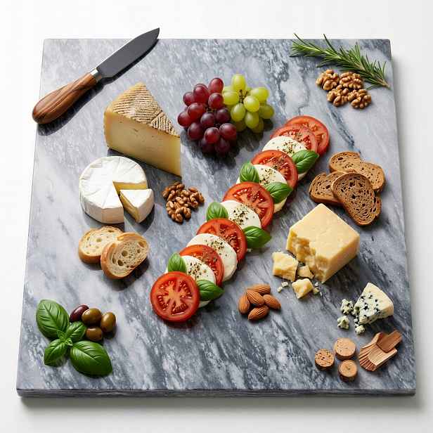 Mramorová Deska Na Krájení A Servírování Pokrmů 40×30 CM, Přírodní Kámen