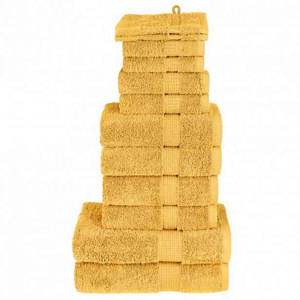 vidaXL 12dílná sada ručníků Premium SOLUND zlatá 600 g/m²