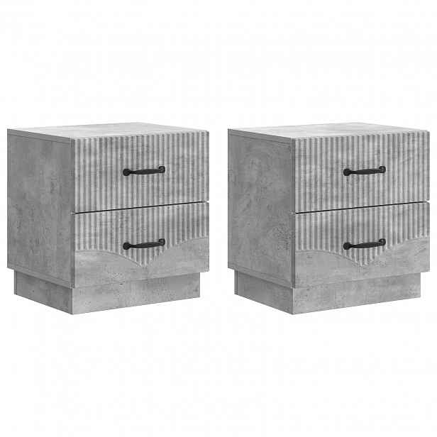 vidaXL Noční skříňka 2 ks Betonově šedá 43 x 34,5 x 44,5 cm
