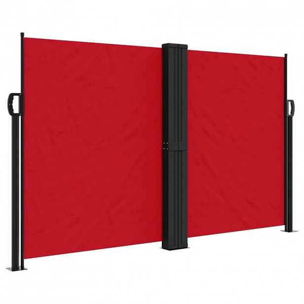 vidaXL Zatahovací boční markýza červená 140 x 1 000 cm