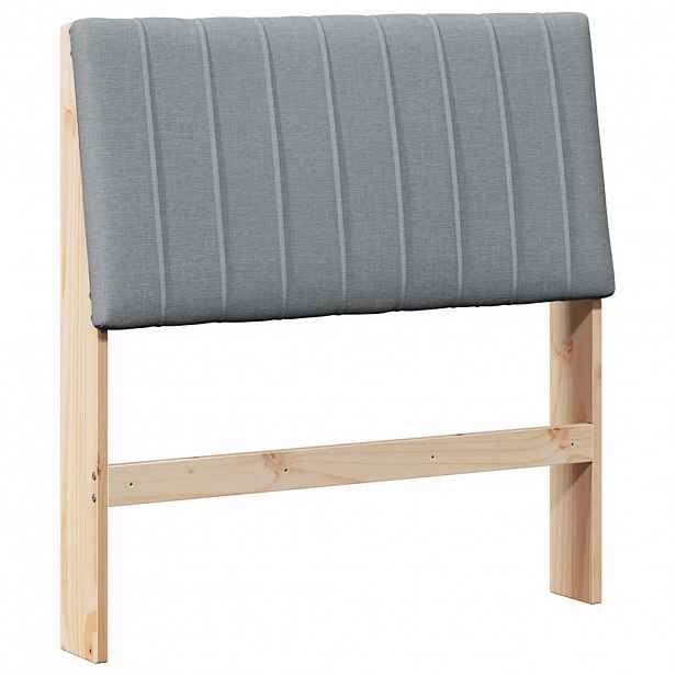 vidaXL Čalouněné čelo postele Světle šedá 90 cm Masivní borové dřevo