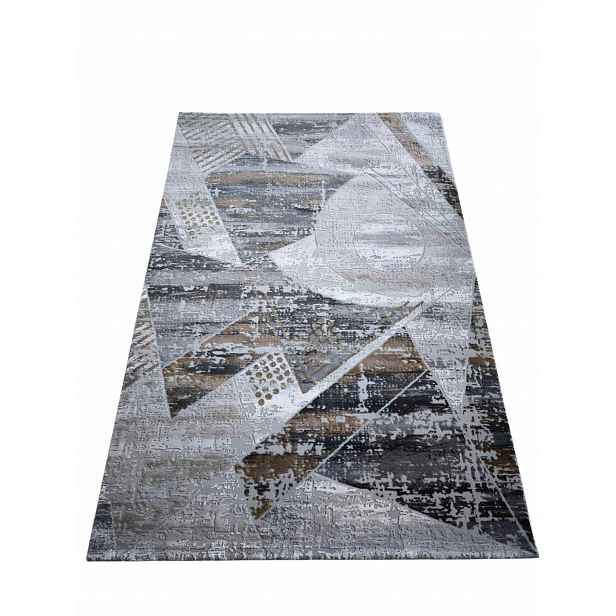 Koberec do obývacího pokoje 160 x 230 cm, loftový vzor s plyšovými štětinami, kvalita