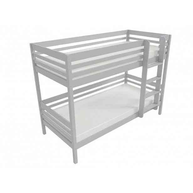 Benlemi Patrová postel TULY s žebříkem 90x200 cm Zvolte barvu: Světle šedá, Zvolte šuplík: Bez šuplíku, Zvolte stranu: Vpravo