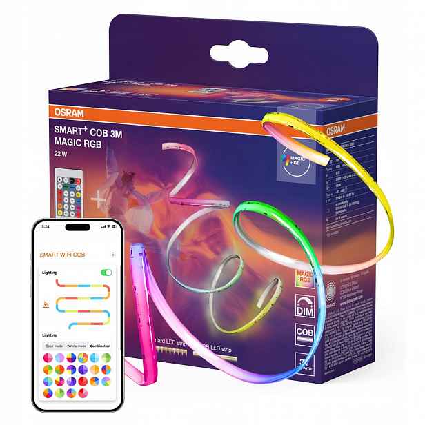 Led pásek 3m 22W Rgb stmívatelný s dálkovým ovládáním WiFi Smart+ Magic Osram