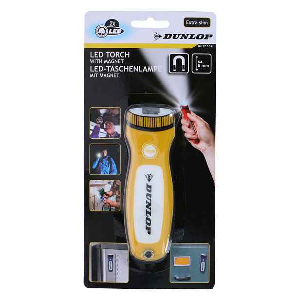 SVÍTILNA DUNLOP TORCH 2LED S MAGNETEM 12.5X4X0.5CM