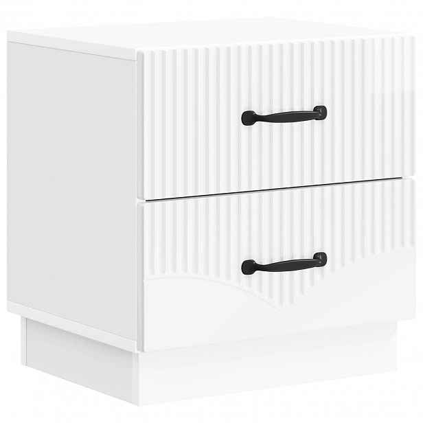 vidaXL Noční skříňka Bílá s vysokým leskem 43 x 34,5 x 44,5 cm