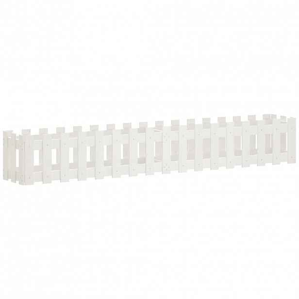 vidaXL Vyvýšený záhon plotový design bílý 200x30x30 cm masiv borovice